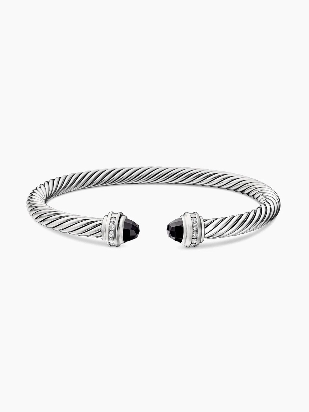 David Yurman  Cable Classics Princess Bracelet with Pavé Diamonds & Hematite 5mm